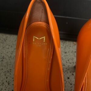 Marc Fisher Glossy Orange Heels